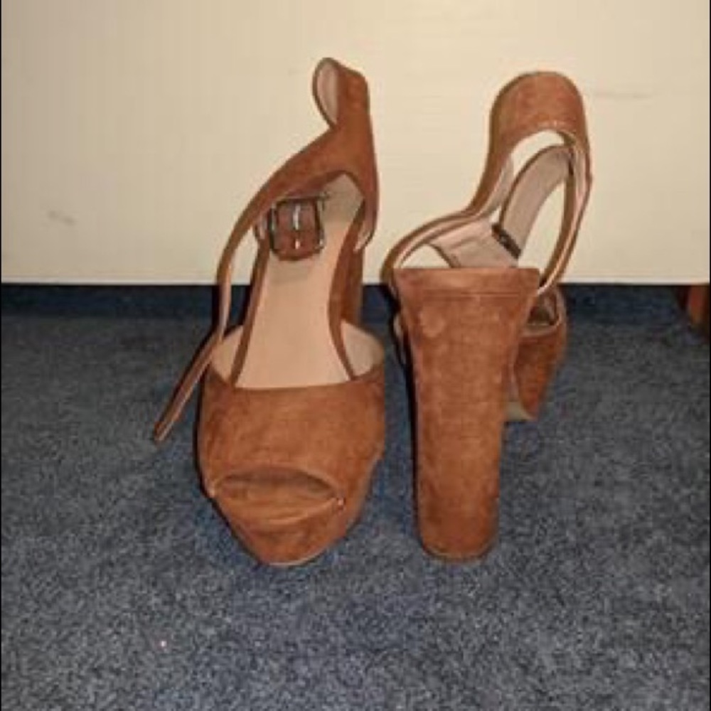 Tan suede heels
